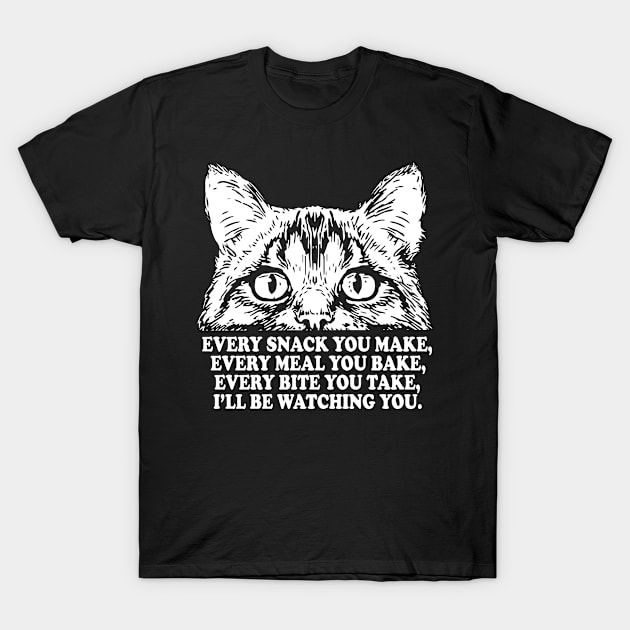 Cat Watching Snack Meal Bite T-Shirt by ThyShirtProject - Affiliate